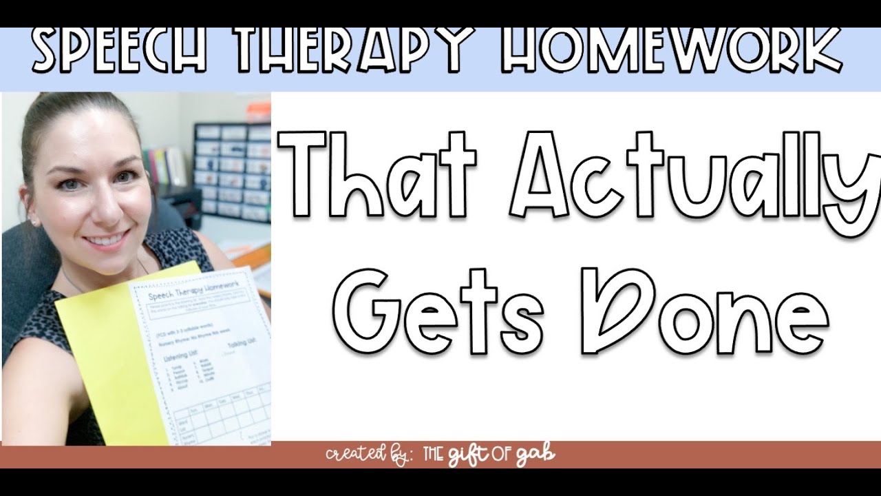 Speech Therapy Homework Ideas and Tips and Strategies