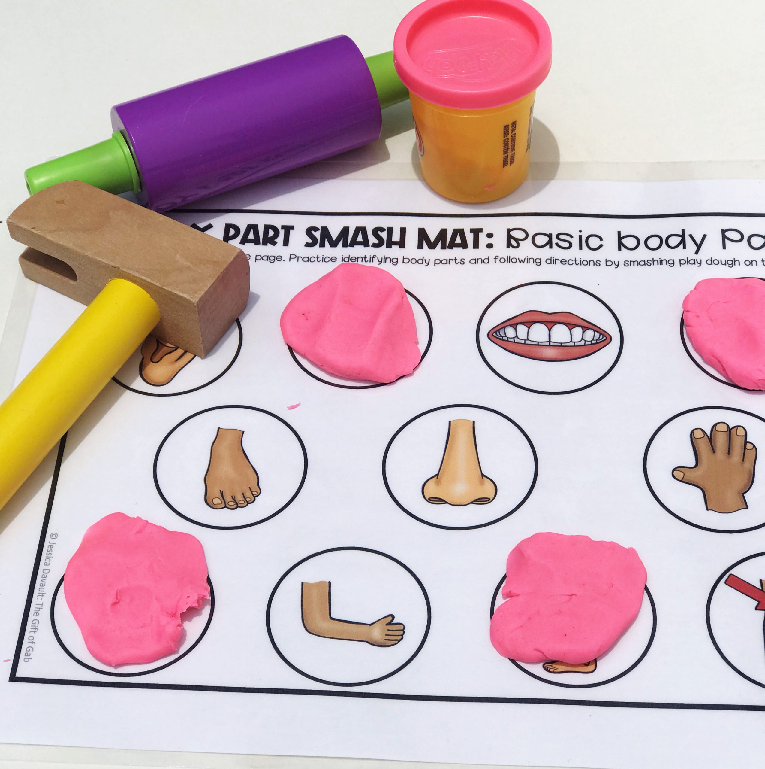 Body Part Play Dough Smash Mat