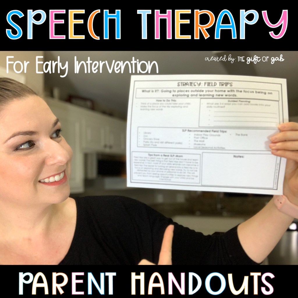 Speech Therapy Early Intervention Parent Handouts