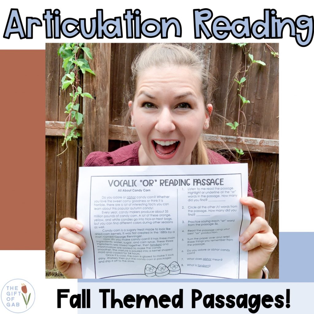 fall themed speech therapy articulation activities