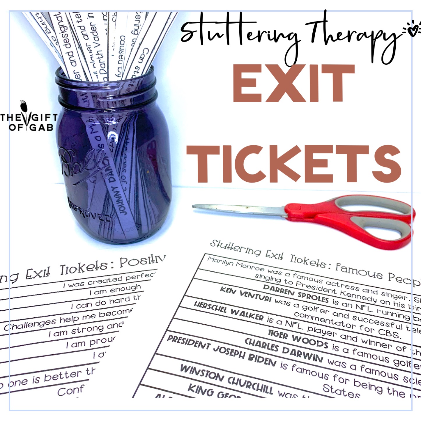stuttering therapy exit tickets