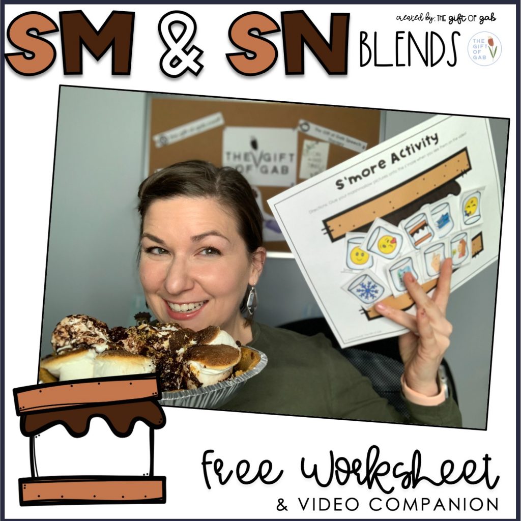 free sm and sn blend activity for speech therapy