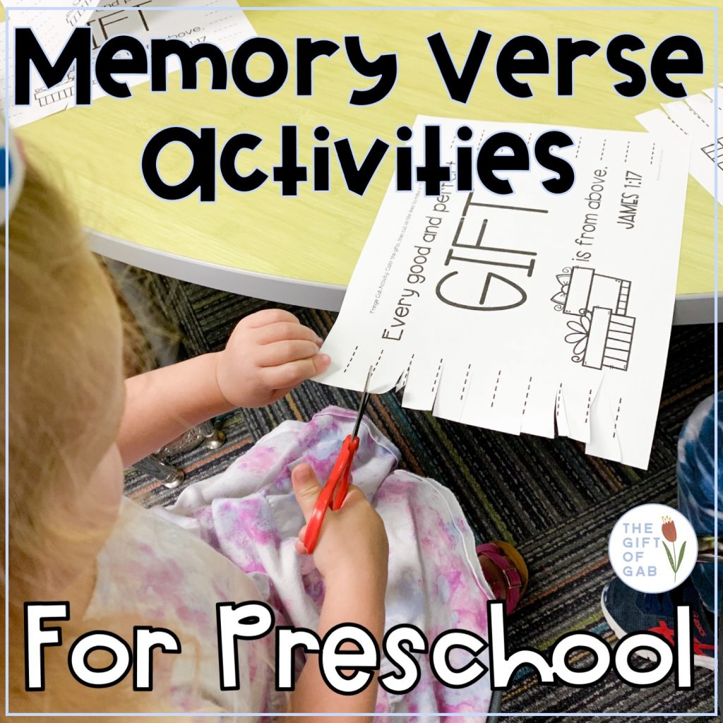 preschool memory verse activties