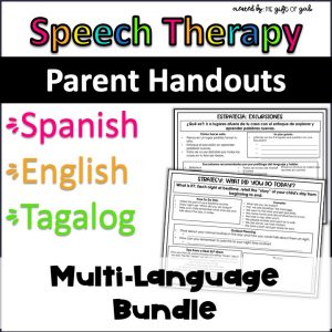 Speech therapy early intervention handouts in multiple languages
