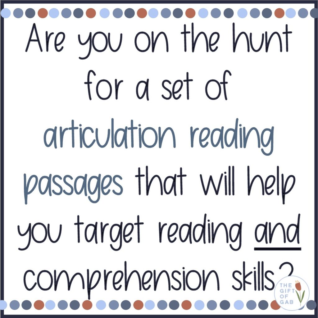 articulation reading passages for early sounds