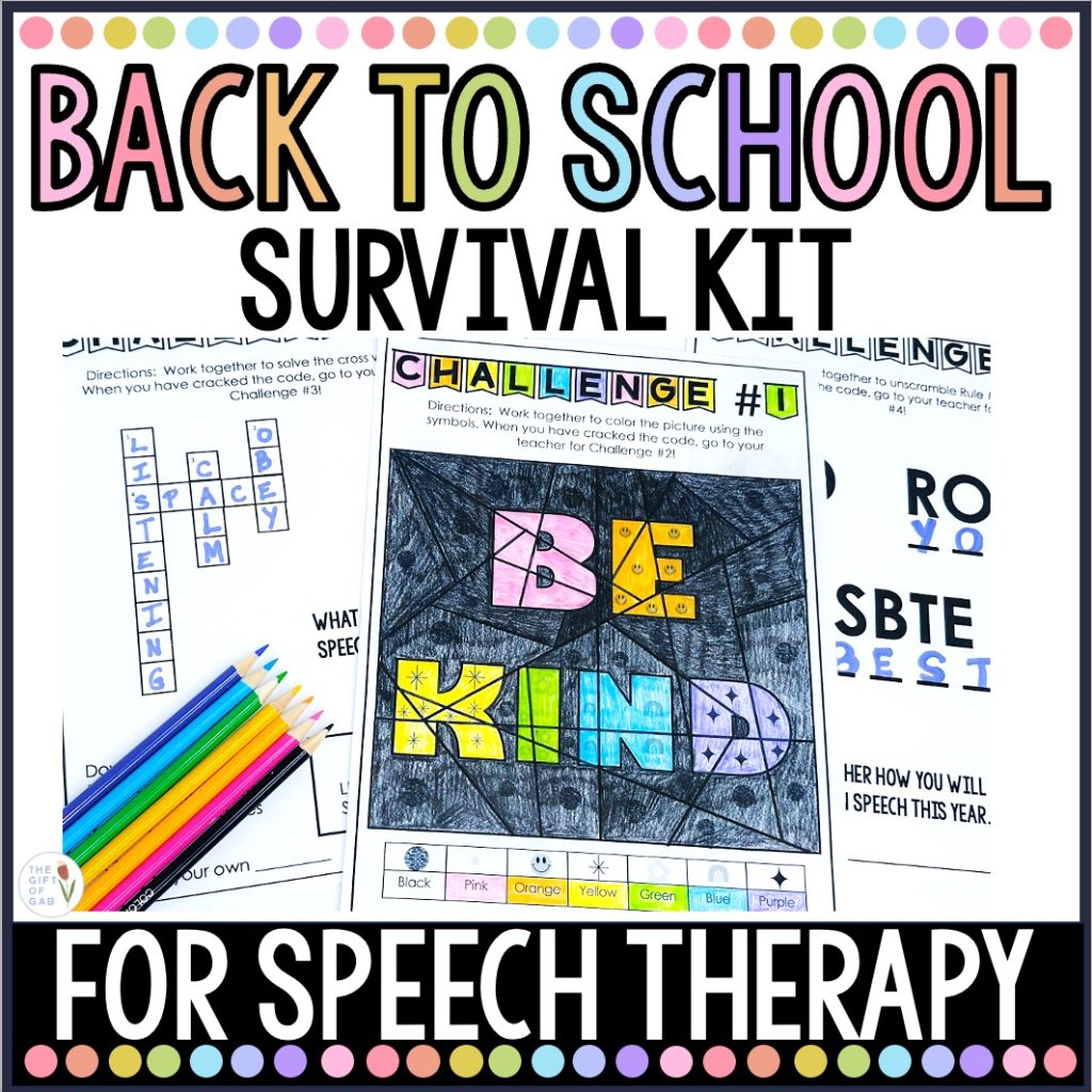 back to school speech therapy activities