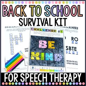 back to school activities for speech therapy