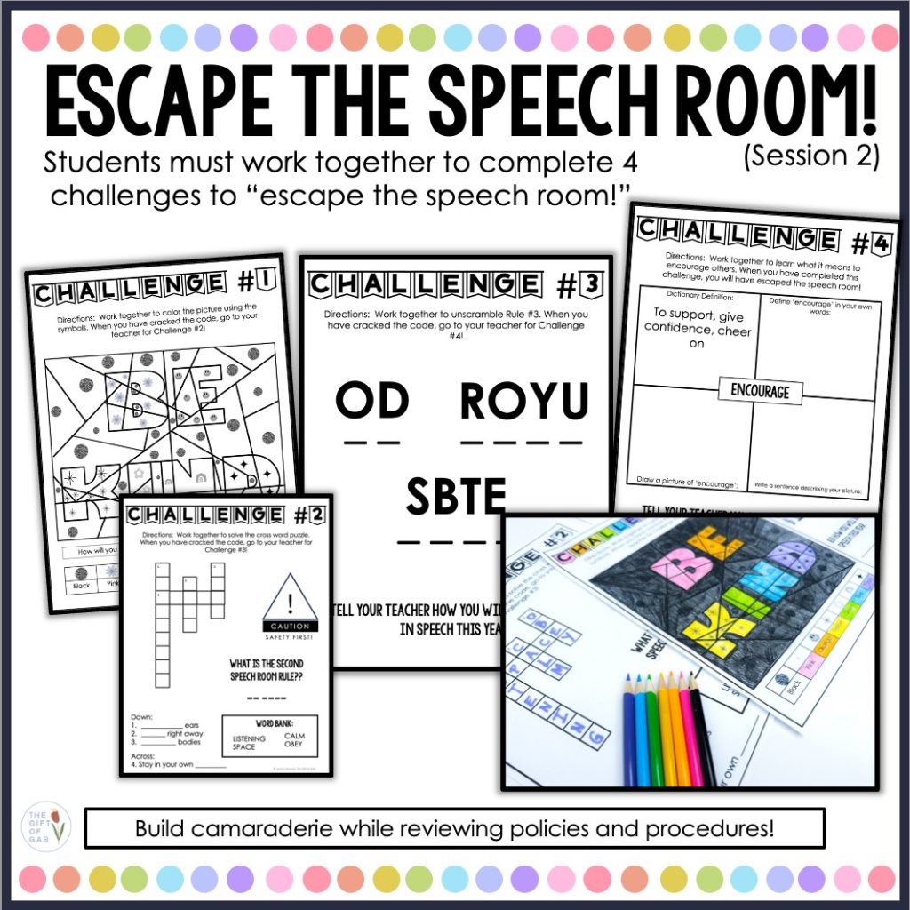 first week of speech therapy activities