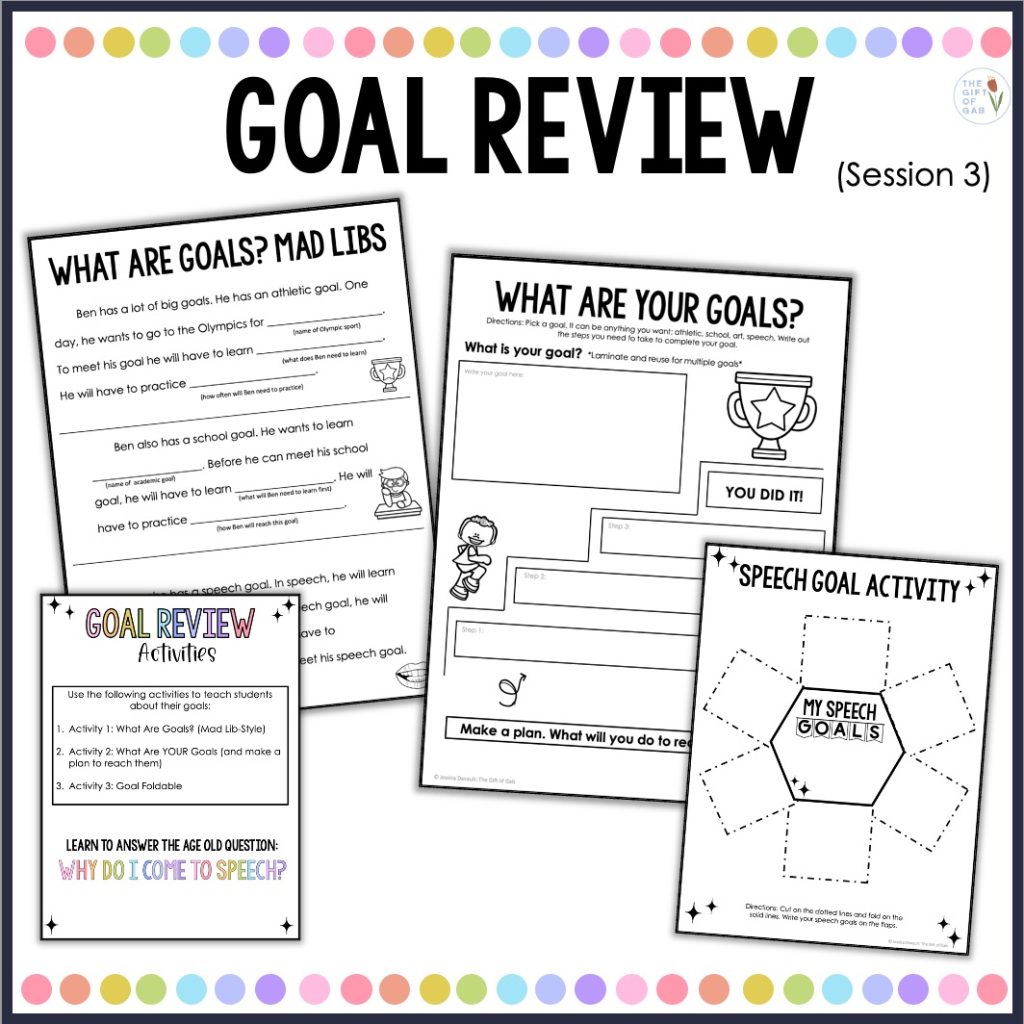 goal activities for speech therapy students