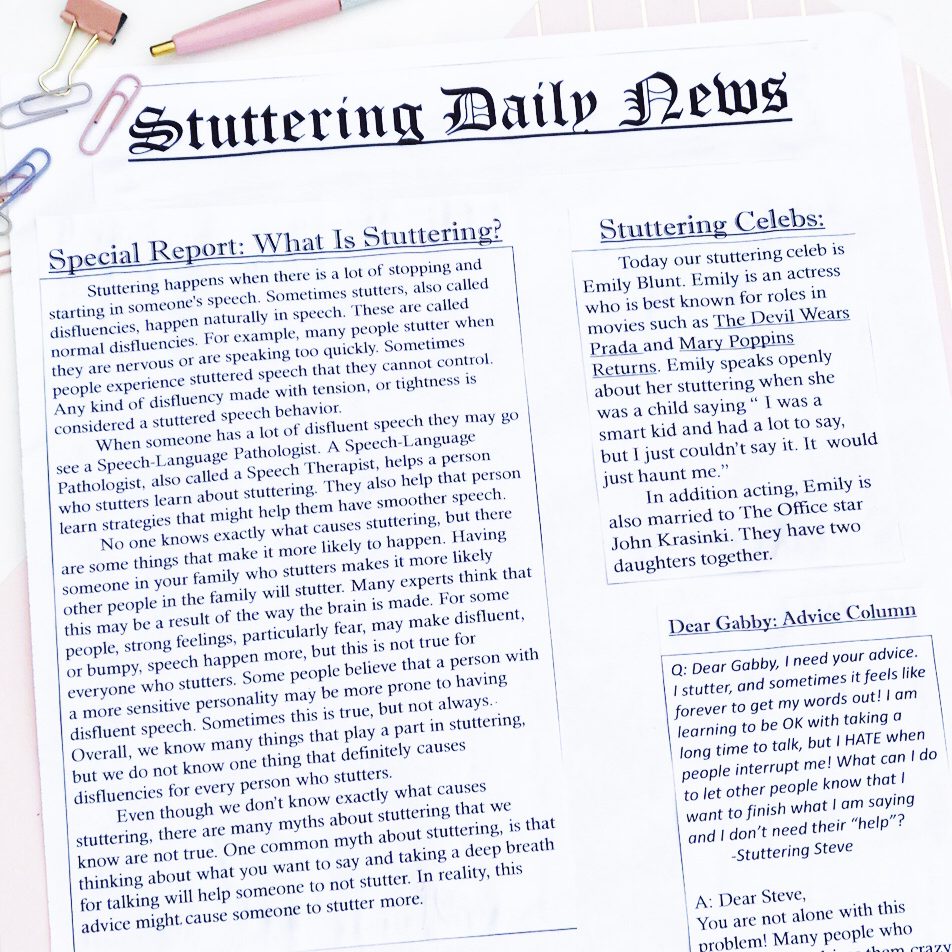 creative stuttering activities for speech therapy