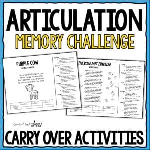 using memory activities to help articulation generalize speech sounds