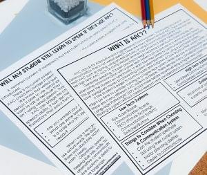 AAC caregiver training handouts for speech therapy