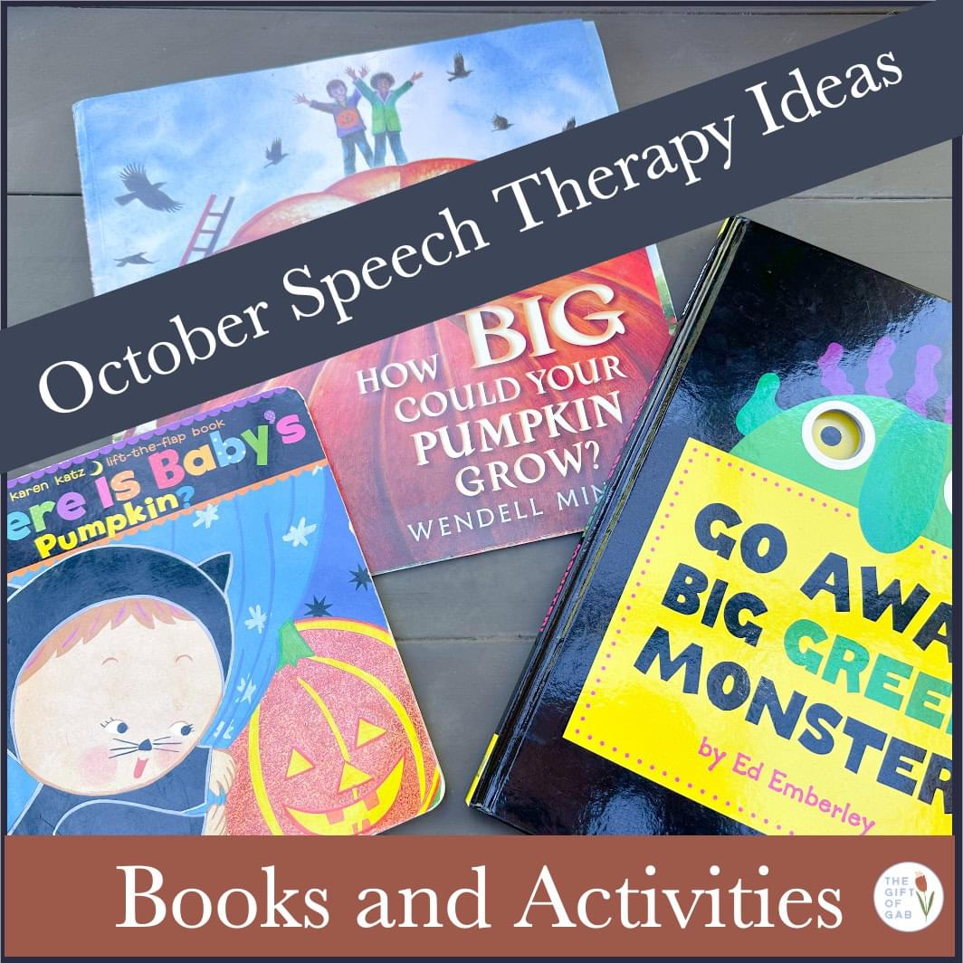 October speech therapy ideas, books, and activities