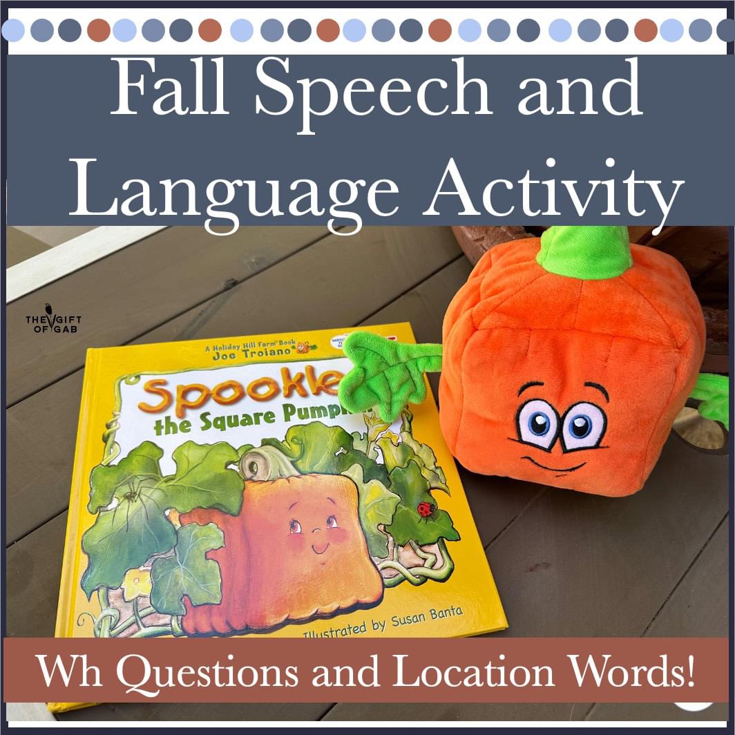 fall themed book and speech and language therapy activities